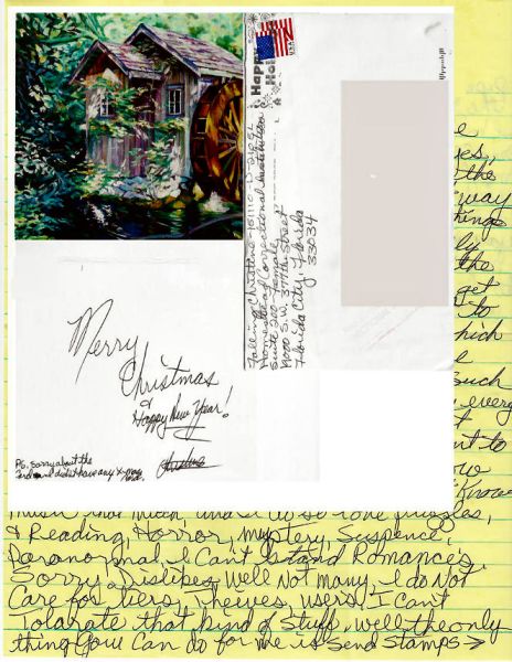 Christine Falling - Christmas card and Letter with Envelope