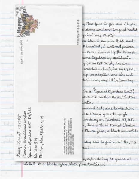Gary Gene Grant - Handwritten Letter and Envelope