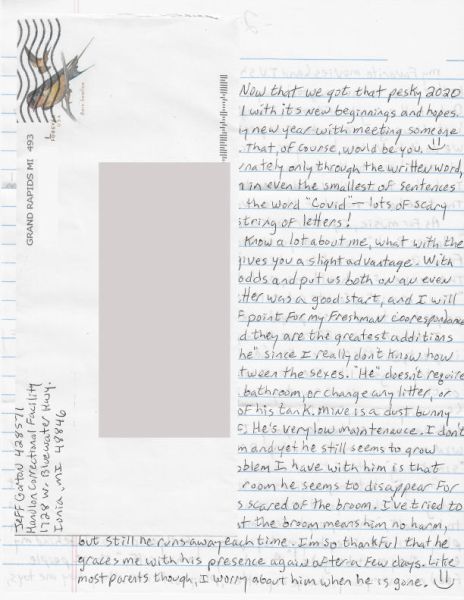 Jeff Gorton - Handwritten Letter and Envelope