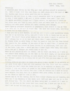 John Wayne Gacy - Typed Letter Signed and Envelope + Original 1989 Paintings Catalog Flyer