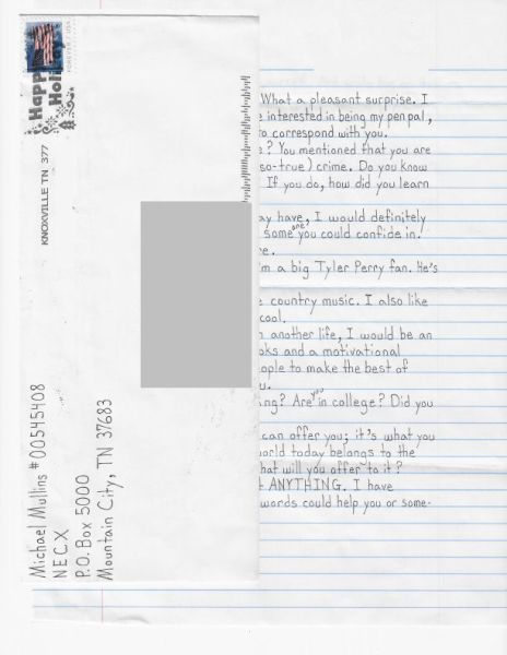 Michael Mullins - Handwritten Letter and Envelope