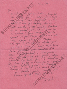 Richard Ramirez - The Night Stalker - Vintage Handwritten Letter (NO ENVELOPE)