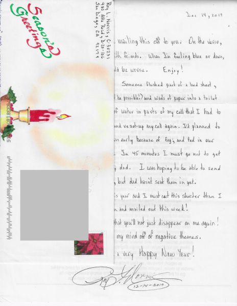Roy Norris - Tool Box Murders - Handwritten Letter and Envelope