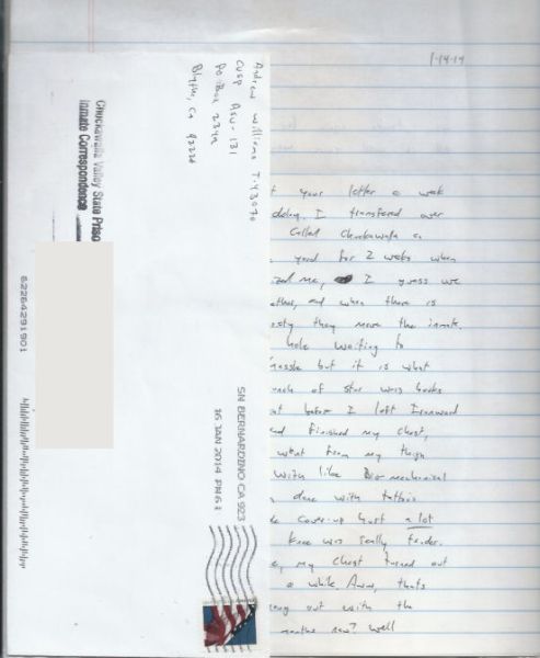 Andrew Williams - Handwritten Letter and Envelope
