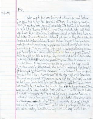 Michael Carneal - School shooter - One page handwritten letter (DISCOUNTED NO ENVELOPE)
