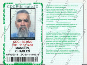 Charles Manson - Official 2015 CDCR Inmate ID Card