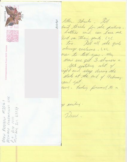 Drew Peterson - Handwritten Letter and Envelope