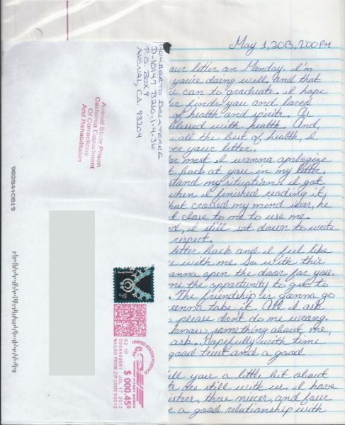 Humberto De La Torre - Handwritten Letter and Envelope 