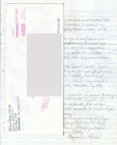 Helen Golay - BLACK WIDOW MURDERS - Handwritten Letter and Envelope