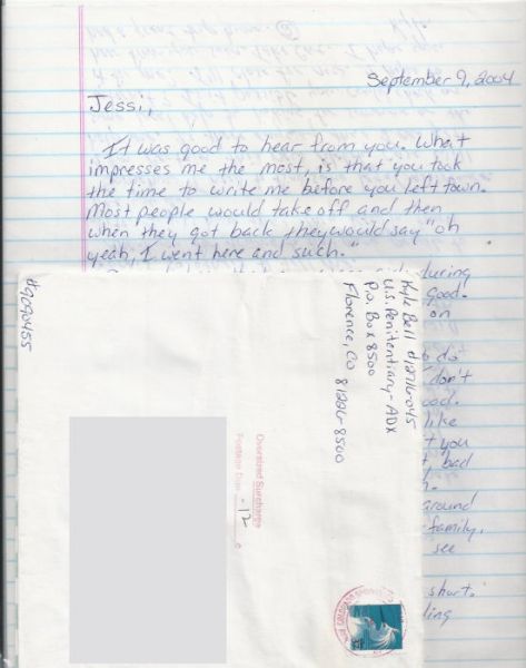 Kyle Bell - Handwritten Letter and Envelope