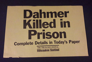 Jeffrey Dahmer Killed in Prison - Original Newspaper Insert
