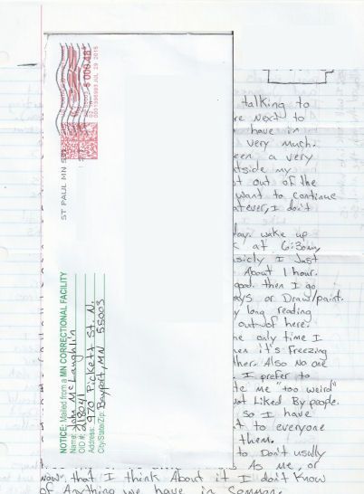 John McLaughlin - Handwritten Letter and Envelope