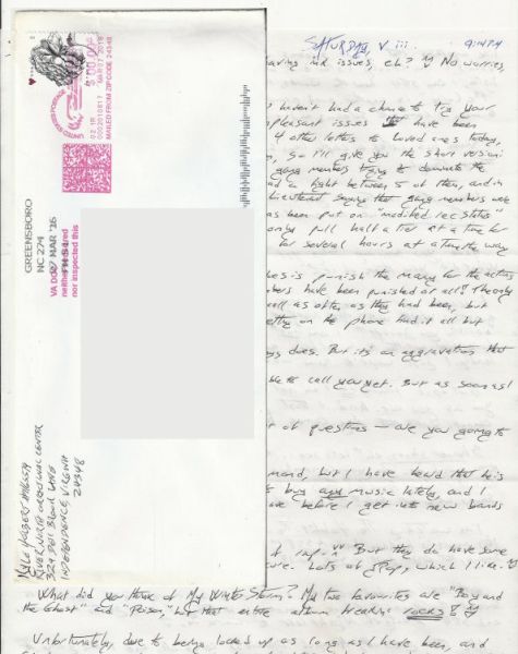 Kyle Hulbert - Handwritten Letter and Envelope