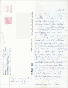Ken Mieske - Handwritten Letter and Envelope - DECEASED