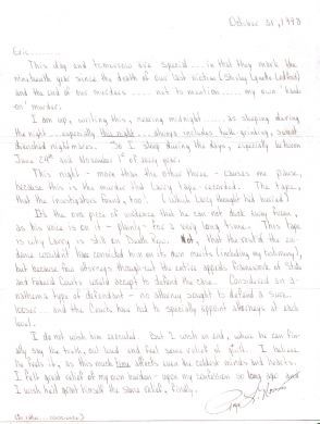 Roy Norris Halloween 1998 letter 
