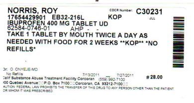 Roy Norris prescription label + letter and envelope