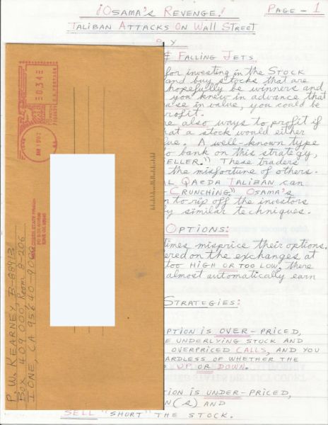 Patrick Kearney - Handwritten Missive and Envelope