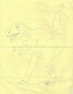 Richard Ramirez - THE NIGHT STALKER - 8X11 (UNSIGNED) Drawing of a Dinosaur
