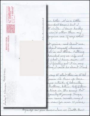Lesley Eugene Warren - THE BABYFACE KILLER - Handwritten letter and envelope